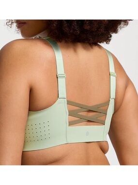 Victoria's Secret Sport Featherweight Max Front-Close Sports Bra Green